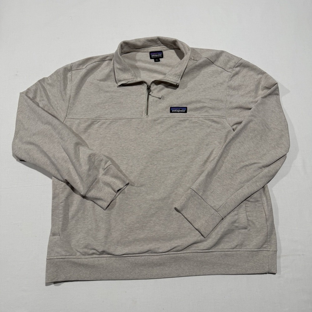 Patagonia Ahnya 1/4 Zip Pullover Sweatshirt Womens XL Oatmeal Heather STY42150